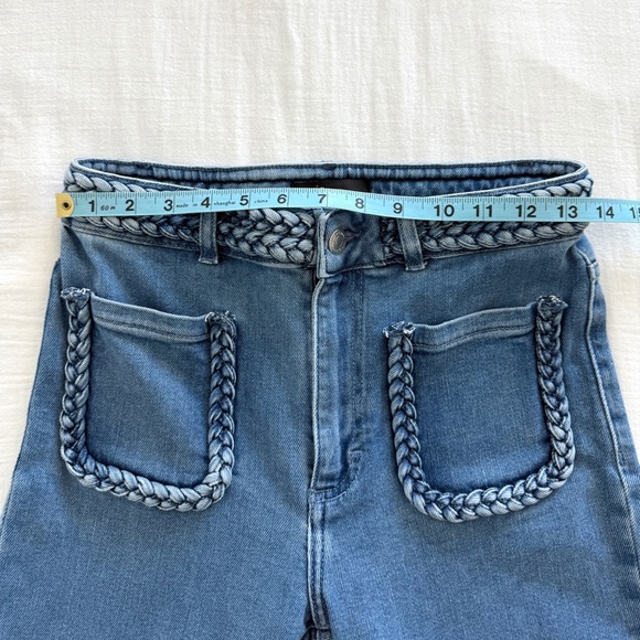 Maje Platane Braided Trim High Rise Denim Jeans - Picture 7 of 7